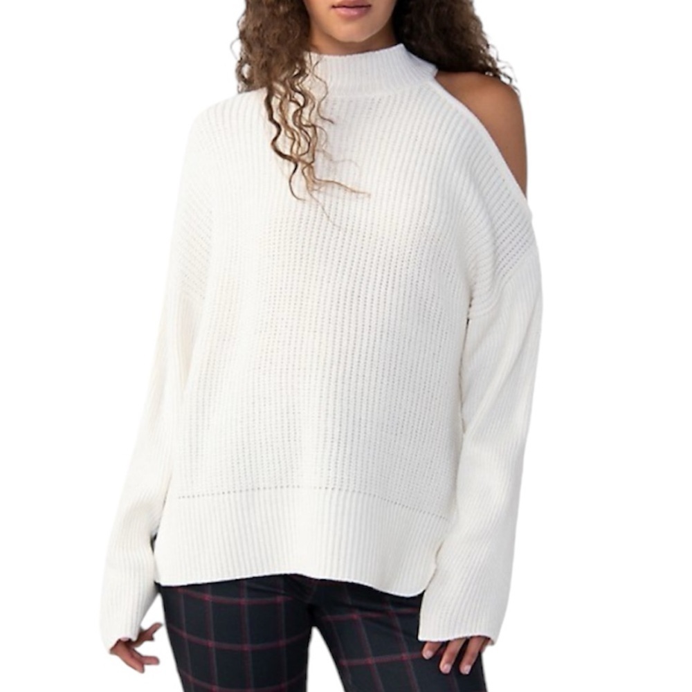 Sanctuary NWT Cut It Out Relaxed-Fit Sweater in Ivory Size Small NEW